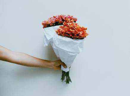 Hand-tied tulip bouquet